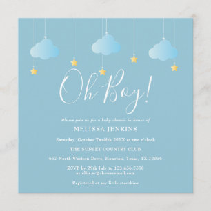 Oh Boy Twinkle Twinkle Baby Shower / Sprinkle Invitation