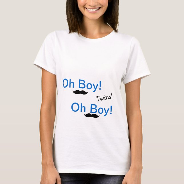 Oh Boy Twins Funny Maternity Shirt (Front)