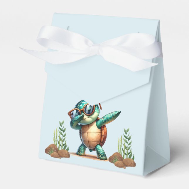 Oh Boy Under The Sea Turtle Party  Favour Box (Front Side)