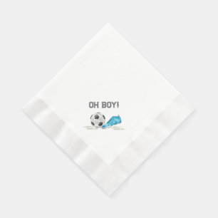 Oh Boy Watercolor All Star Soccer Baby Shower  Napkin