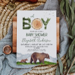Oh Boy Watercolor Woodland Bear Baby Shower  Invitation<br><div class="desc">Watercolor - BOY- mama and baby bear baby shower invitation. Customisable!</div>