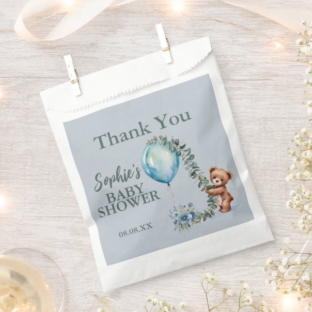 Oh Boy! We Can Bearly Wait Baby Shower Favour Bag (Clipped)