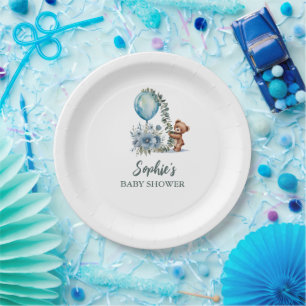 Oh Boy! We Can Bearly Wait Baby Shower Paper Plate
