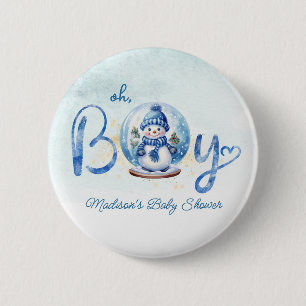 Oh Boy Winter Theme Baby Shower Button