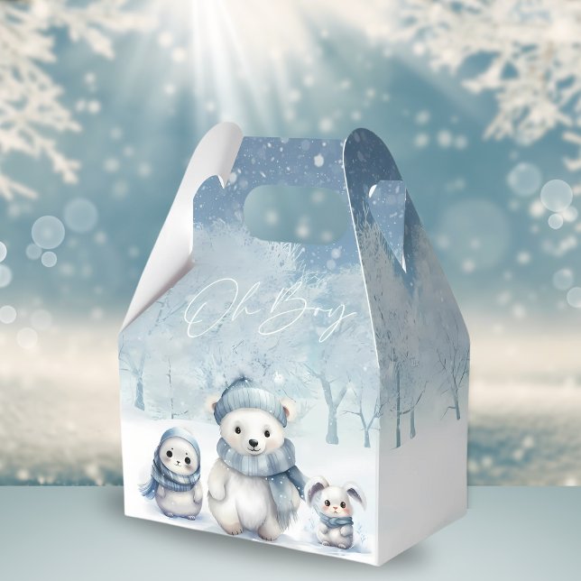 Oh Boy Winter | Woodland Baby Shower Favour Box (Creator Uploaded)