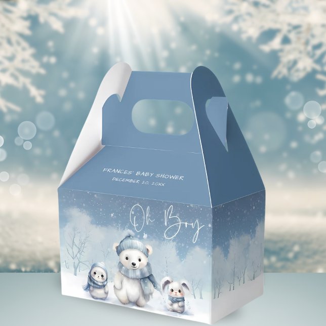 Oh Boy Winter | Woodland Baby Shower Favour Boxes (Creator Uploaded)