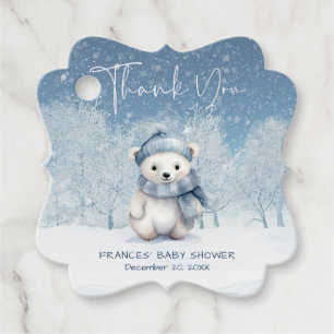 Oh Boy Winter Woodland Baby Shower Favour Tags