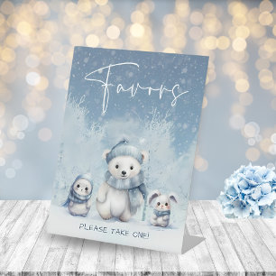 Oh Boy Winter Woodland Baby Shower Favours Sign