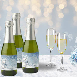 Oh Boy Winter   Woodland Baby Shower Sparkling Wine Label
