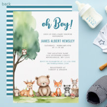 Oh Boy! Woodland Animals Baby Shower