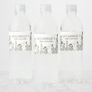Oh Boy Woodland Baby Shower Water Bottle Label
