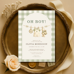 Oh Boy Woodlands Baby Shower Invitation