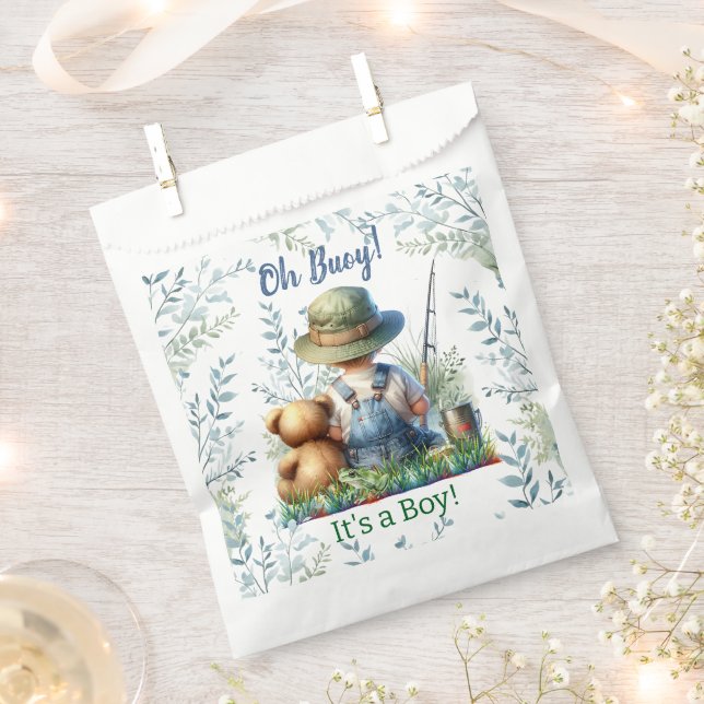 Oh Buoy, it's a Boy! Fishing Themed Baby Shower Favour Bag (Clipped)