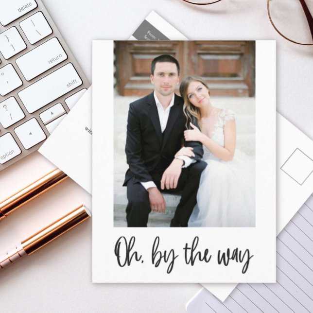 Oh By The Way Elopement Photo Announcement Postcard (Creator Uploaded)