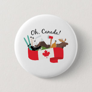 Oh Canada 6 Cm Round Badge