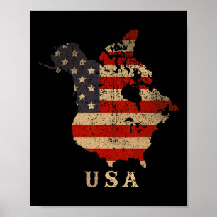 Oh Canada! Canada And Usa Map - Annexe America’s 5 Poster