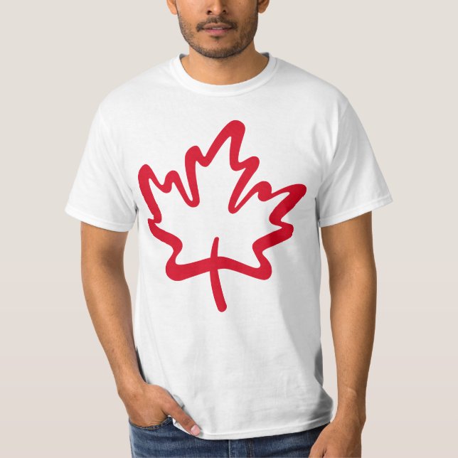 Oh Canada! Day Big Red Canadain Maple Leaf T-Shirt (Front)