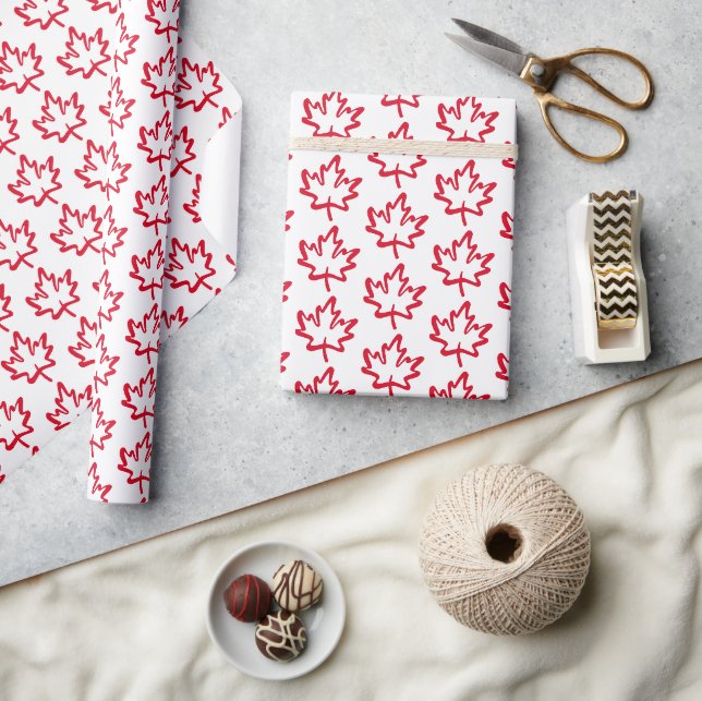 Oh Canada! Day Big Red Canadain Maple Leaf Wrapping Paper (Crafts)