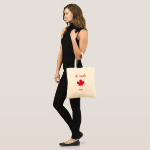 Oh Canada Elegant Red Maple Leaf Tote Bag