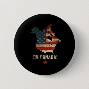 Oh Canada! Funny Trump 47 Shirt Canada And Usa Map 6 Cm Round Badge