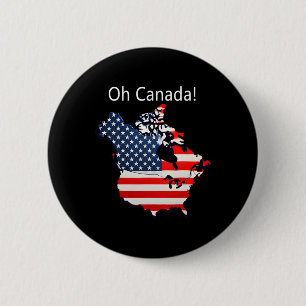 Oh Canada Funny Trump Canada Usa Map America’s 51s 6 Cm Round Badge