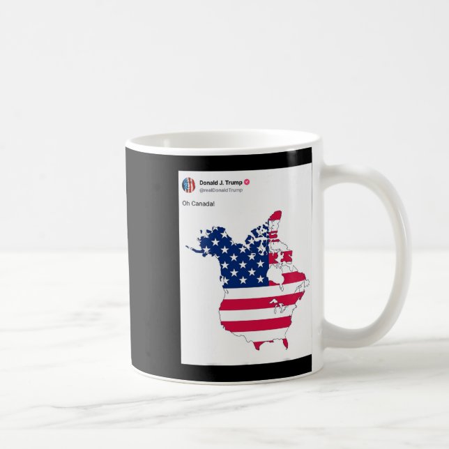 Oh Canada Funny Trump Map Of Usa  Coffee Mug (Right)