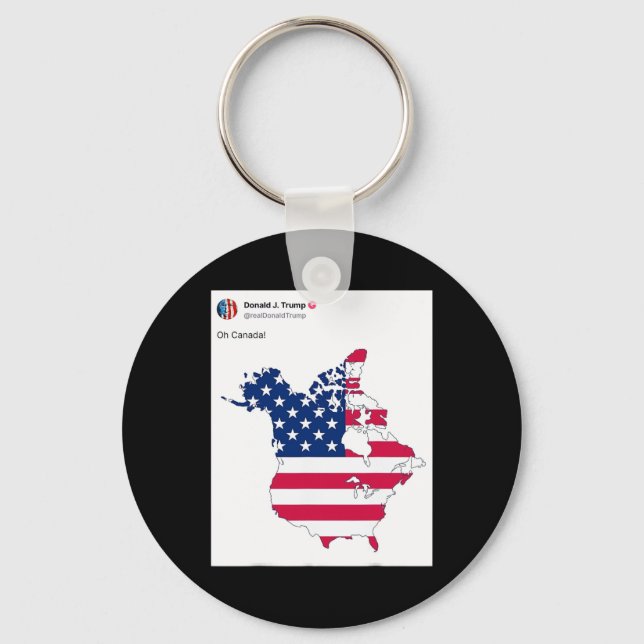Oh Canada Funny Trump Map Of Usa  Key Ring (Front)