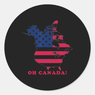 Oh Canada The 51 State Funny Trump Oh Canada 2025  Classic Round Sticker