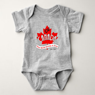 Oh Canada! True North Strong and Free Baby Bodysuit