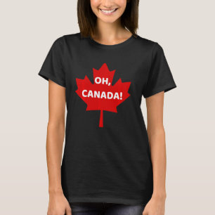 Oh Canada Women Men Canadian Pride Black And White T-Shirt