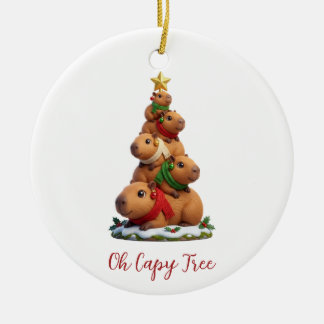 Oh Capy Tree Capybara Christmas Tree Stack Ceramic Ornament