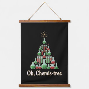 Oh Chemis-tree Funny Science Chemistry Christmas Hanging Tapestry
