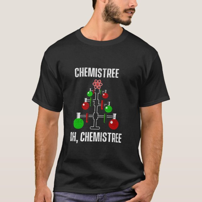 Oh Chemist Tree Chemistree Pun Science Chemistry X T-Shirt (Front)