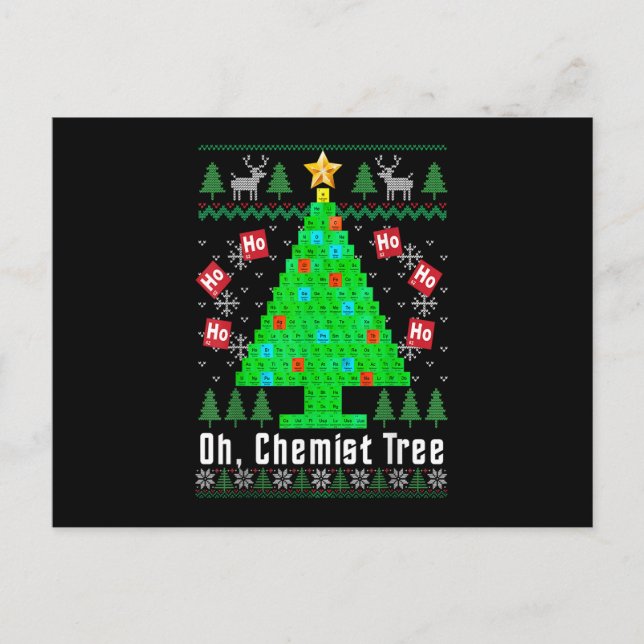 Oh Chemist Tree Merry Chemistree Chemistry Ugly Ch Holiday Postcard (Front)