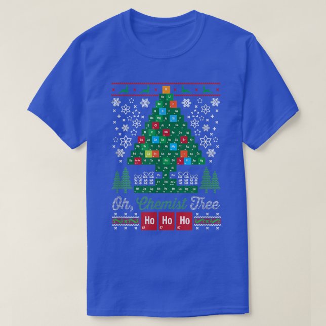 Oh Chemist Tree Merry Christmas Chemistree Scienti T-Shirt (Design Front)