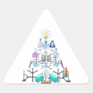 Oh Chemist Tree, Oh Christmas Tree Triangle Sticker