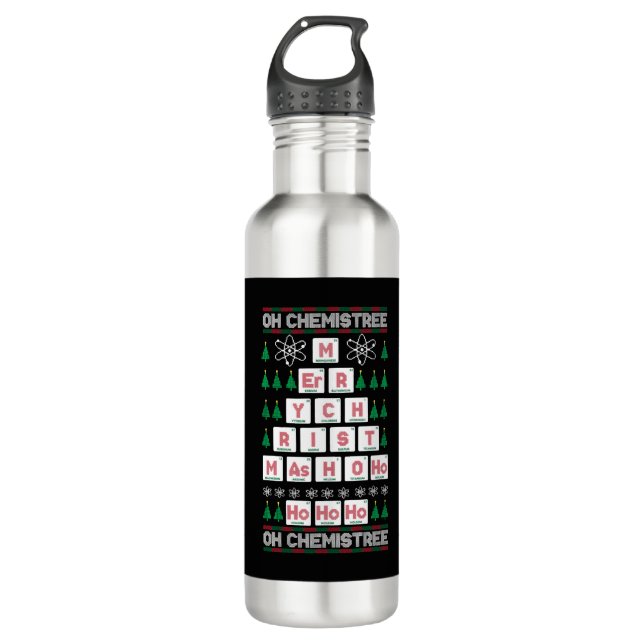 oh chemistree Chemist Science Christmas 710 Ml Water Bottle (Front)