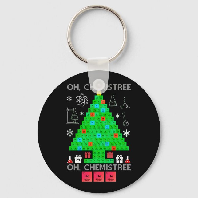Oh Chemistree Chemist Tree Funny Science Christmas Key Ring (Front)