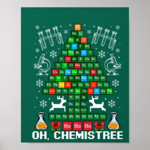Oh Chemistree Christmas Chemistry Science Periodic Poster