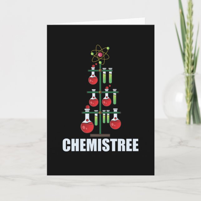 Oh Chemistree Christmas Chemistry Science teacher Card (Front)