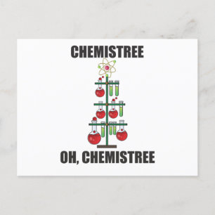 Oh Chemistree Christmas Chemistry Science teacher Postcard