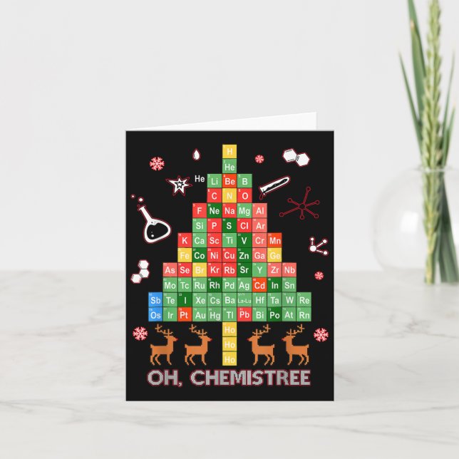 Oh Chemistree Christmas For Teacher Student Math L Card (Front)