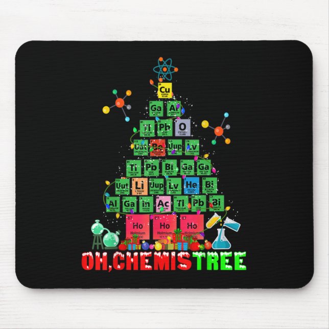 Oh Chemistree Christmas Tree Xmas Lights Chemistry Mouse Pad (Front)
