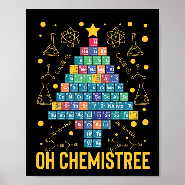 Oh Chemistree Science Christmas Tree Chemistry Poster (Front)
