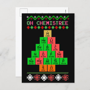 Oh Chemistree - Ugly Christmas Sweater For Chemist Holiday Postcard