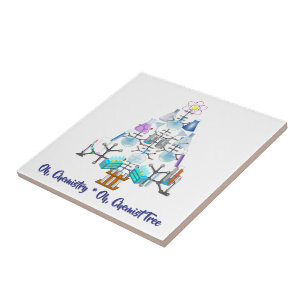 Oh Chemistry, Oh Chemist Tree Christmas Ceramic Tile