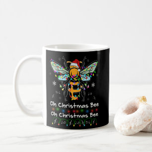Oh Christmas Bee Bee Santa Hat Bee Light Christmas Coffee Mug