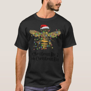 Oh Christmas Bee - Bee Santa Hat - Christmas Light T-Shirt