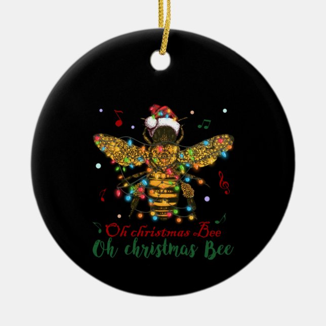 Oh Christmas Bee | Oh Christmas Bee Ceramic Ornament (Front)