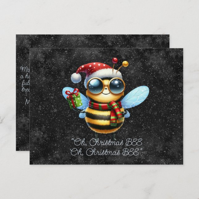 Oh, Christmas BEE, Oh, Christmas BEE Friendly BEE Postcard (Front/Back)
